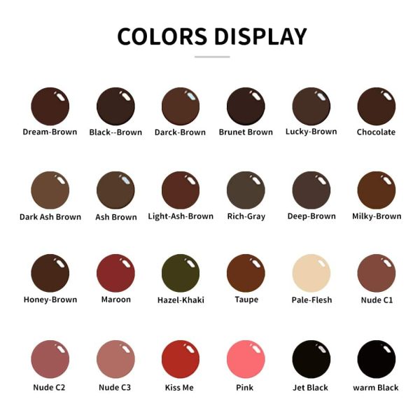 Lushcolor Top PMU Micropigments Collection (12mL) - Colour Chart